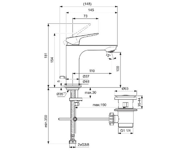 смеситель для раковины IDEAL STANDARD CERALIFE O